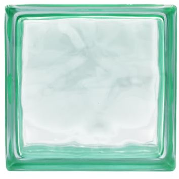 Bloque de vidrio Reflejos Ondulado color Verde | cm 19x19x8 | Unidad de venta 1 caja de 6 pzas | Euro/pza. 5,50