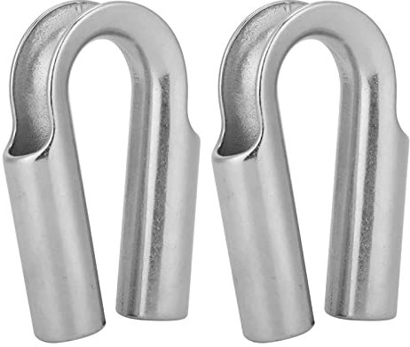 equlup Wire Rope Thimbles, Stainless Steel Tube Cable Thimble Rigging Crimping Loop Sleeve for Winch Rope Boating Accessories (8mm 2PCS)