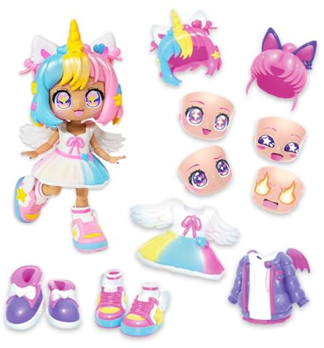Animakii Bambola personalizzabile - BANDAI HEA26348 - Unicorno e pipistrello
