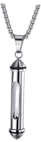 OATIPHO Collana Uomo Ciondolo Per Urna Di Ceneri Collana Commemorativa Per Ceneri Di Persona Cara Realizzata in Acciaio Inossidabile Lucidato