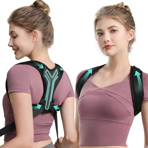 Playire Upper Back Brace Posture Corrector For Women,Lightweight Back Straightener Posture Corrector,Adjustable Upper Back Support,Clavicle Brace For Round Shoulder & Hunchback (Large)
