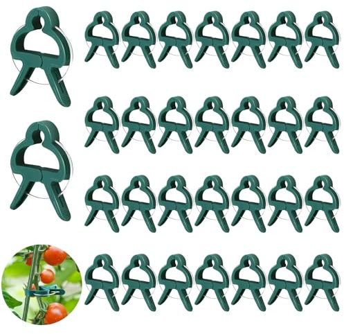 LQTSLFM Clips de Soporte para Plantas, Reutilizable Verde Clip para Plantas, Clips para Sujetar Plantas de Jardín, Plant Climbing Wall Clip para Plantas, Verduras, Flores y Frutas (30PCS)