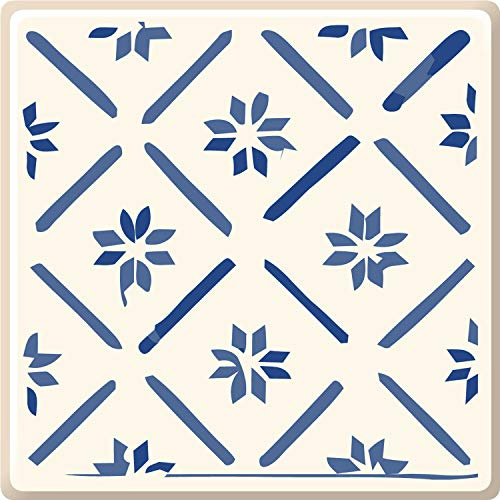 Poromoro Spanish Portuguese Azulejo Style Peel and Stick Backsplash Tile Stickers Set of 16 pcs (7.9, 35)