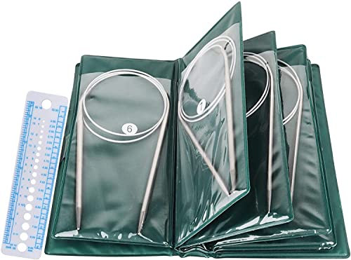 Coopay Rundstricknadeln 120 cm, 11 Stück Edelstahl Stricknadeln Rundstricknadel Set mit Etui, 1,5-5,0 mm Metall Rundstricknadel, Glatt Rundstricknadeln für Tücher, Schals, Pullover, Decken