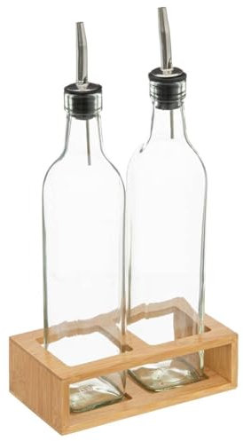5five - bouteilles huile vinaigre verre bambou 0,48l