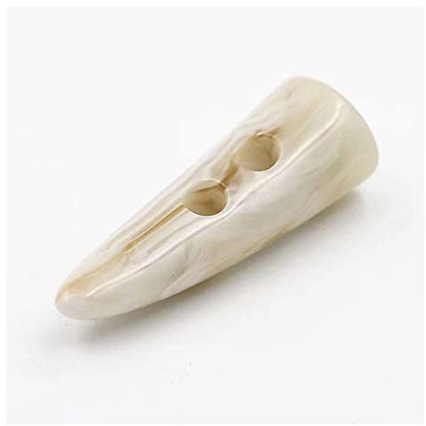 SHTGOI 20 Stück 50mm Knebelknöpfe mit 2 Löchern Harz Knöpfe Horn Knebel Knebelknopf Nähen Handwerk DIY Zubehör für Strickwaren Windjacke Wattierte Jacke Daunenjacke Wollmantel Gelb 1#