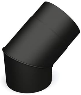 RHINO FLUES - 5 Inch (125mm) 45 Degree Bend Matt Black Stove Flue Pipe for Multi-Fuel & Wood Burning Stove. Friction Fit - Robust Quality Construction of Heat Resistant enameled Steel.