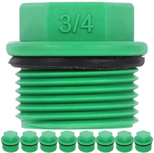 Sosoport Tapón De Manguera Roscado 3/4 para Jardín, 10 Unidades, Plástico Resistente Verde, Accesorio De Tubo Exterior Reutilizable para Sellado Eficaz y Protección del Sistema Hidráulico