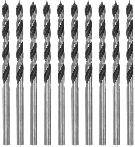 10 Pcs 3mm Brad Point Wood Drill Bits, Professional Carbon Steel, Small Manual and Electric Tip Drills, Clean Efficient Drilling, Perfect for Precision Drilling