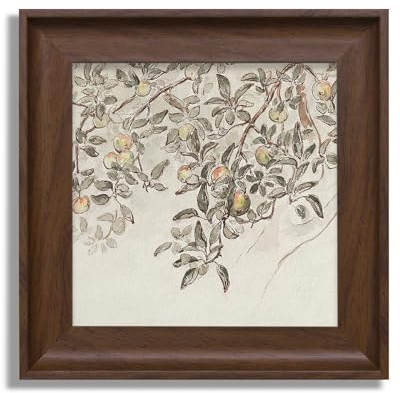 Eliko Vintage Framed Wall Decor Apple Tree Wall Art Print Botanical Canvas Wall Decor Rustic Farmhouse Wall Painting, Retro Nature Plant Art Print for Living Room, Bedroom, Office - 16x16 inch
