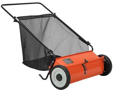 Spazzatrice Spinta 21 4 Spazzole | Acciaio Resistente, Sacco 3,5ft³, Altezza Regolabile, Silenziosa Per Prati e Cortili