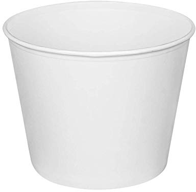 Karat C-FB130W_Bundle 130 oz Food Buckets with Paper Lids (215mm) - (Case of 125)