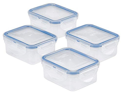 LocknLock HPL805S4 Lock 4-Piece Food Storage Container Aufbewahrungsdosen-Set aus Kunststoff, Transparent