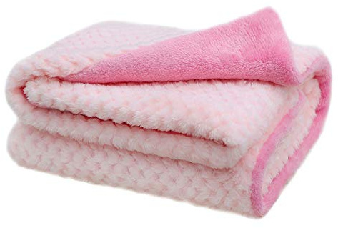 furrybaby Premium Fluffy Fleece Dog Blanket, Soft and Warm Pet Throw for Dogs & Cats(32x40inch, Pink)
