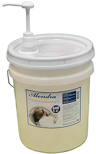 Alondra Free and Gentle Hypoallergenic Unscented Ultra Concentrated HE Liquid Laundry Detergent 640 fl. oz. 5 Gallon Bucket with Dispensing Pump (Approx. 426 Loads)