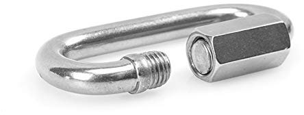 Chiloskit Lot de 5 mousquetons ovales en acier inoxydable pour escalade et spéléologie (M3,5)