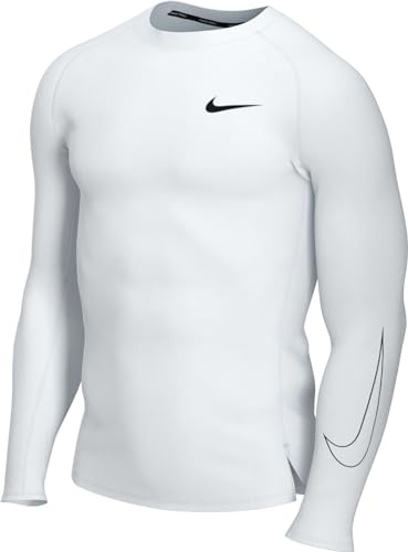 Nike DD1990 M NP DF Tight Top LS Sweatshirt Mens White/Black/Black L