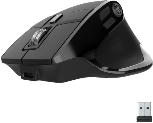 JLab Epic Wireless Mouse - Verbindung über Bluetooth oder USB-Empfänger, ergonomische Bluetooth-Maus, wiederaufladbare kabellose Maus für Laptop-Computer/PC/Tablet/Windows/Mac/More, Leise Mäuse