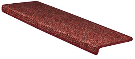 casa pura Stufenmatte in Sisal Optik | Treppen-Teppich Flachgewebe mit Tiger-Eye-Struktur robuster Treppenschutz | 65x23,5 cm | rechteckig | einzelne Treppenstufen Matte, Rot 15 Stück Kalkuta
