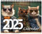 MPQDFG Wochen-Tischkalender Schuljahr, Katzen 2025 Broschürenkalender, Wandkalender mit Platz für Notizen und Termine, To-Do-Memo-Seiten Pocket Large Typografie Home Office Schule 21x28cm