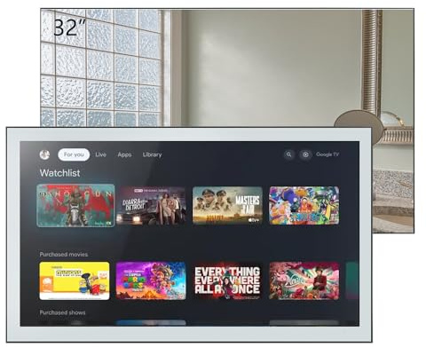 Soulaca 32 inches Smart Mirror TV for Bathroom, 4K UHD, IPX6 Waterproof, Android OS, DVB-T/S/C Television for Bathroom, Voice Control with Wi-Fi & Bluetooth, 2026 The Latest Model