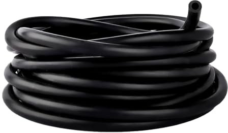 3 M Tuyau Essence en Silicone Haute Température, Durite Turbo Depression, D'aspiration Noir pour Pompes à Air, Raccords à Vide De Turbine, Entrées et Sorties D'Air - ID 4 mm, OD 8 mm