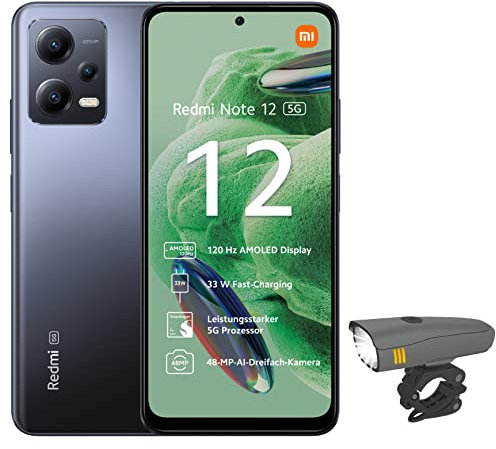 Xiaomi Redmi Note 12 5G - Smartphone in Headlight (6,67, AMOLED DotDisplay, 4+128GB RAM, Dual SIM, 120Hz, Full HD Onyx Gray (Reacondicionado)