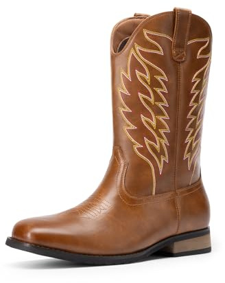 Bruno Marc Men's Western Cowboy Boots | Retro Durable Classic Fashionable Embroidered Pull On Slip Resistant Boot Cowgirl Knee High Music Festival