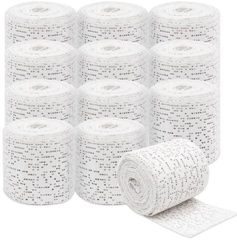 Bende Gessate per Calchi 12 Pezzi Bendaggio in Gesso Professionale per Modellare 5 cm x 270 cm Ideale per Fai Da Te Realizzare Stampi del Corpo Scultura Arte Creativa Progetti Artistici