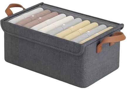 Closet Storage Bins,Clear Top Lid Closet Organizer Containers - Clothes Storage Bins with Handles | for Bedroom, Dorm, Children's Room, Living Room Cabinets