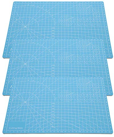 3 pezzi tappetino da taglio A4 tappetino da taglio autoguarigione antiscivolo bordo scala per incisione per carta artigianale intaglio modellismo PVC 30 x 22 cm