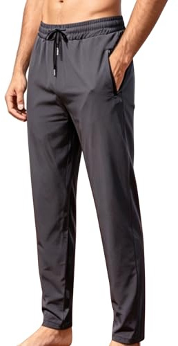 BBXWANG Mens Joggers with Zip Pockets Lightweight Tracksuit Bottoms Drawstring Sweatpants Running Gym Athletic Pants