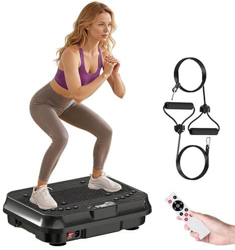 Plataforma Vibrante Oscilante para Entrenamiento Completo - Modelo 2026 con 2 Bandas Elásticas y Saltador, 250 Velocidades, Quema Grasas y Tonifica Músculos en Casa