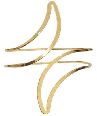 KHASCBNF Pulsera Para La Parte Superior Brazalete de media luna hueco Simple, brazalete brazo abierto ajustable, joyería regalo tendencia moda
