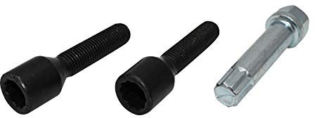 Juego de 20 x Estrella Tornillos Black corta – Rueda Tornillos pernos Llanta Candado M12 x 1,5 fina estrecho Tornillos de Rueda