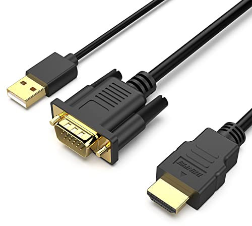 BENFEI VGA zu HDMI Kabel mit Audio, 1,8M 1080P Kabel von VGA-Computer/Laptop zu HDMI-Monitor/TV (nicht bidirektional)