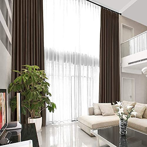 KEMCO Double Pinch Pleated Curtains with Hooks for Living Room Bedroom Bunglow,Hall,Window Curtain 100% Polyster (Dark Chocolate, 42 Inch Wide by 63 Inch Long- 1 Panel)