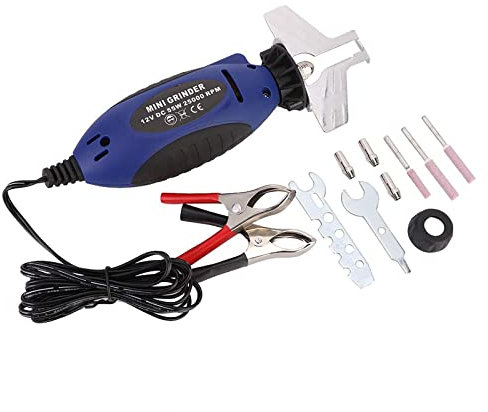 Kit de afilador de motosierra eléctrica, juego de herramientas de afilado de sierra de cadena Mini afilador de motosierra de 12 V Máquina de pulir de cadena eléctrica Amoladora de archivos de sierra d