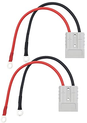 Bohaner 50A Battery Connector,Battery Quick Connect Disconnect Connector Plug with 10AWG O Ring Battery Connector Cable, for Electric Forklift, Motorhome, Tractors (Gray 50A+10AWG Cable)
