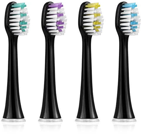 CallySonic Spazzole di ricambio, testine standard adatte per tutti gli spazzolini elettrici di CallySonic, testine compatibili con spazzolini elettrici CallySonic H31/H49 (nero)