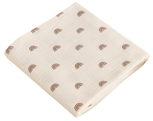 AOOPOO Babydecken 100 x 100 cm, Baby Pucktuch Musselin Decke 100% Baumwolle Dünne Atmungsaktive Sommerdecke Puckdecke Süßer Druck Baby Swaddle Decke Tücher für Neugeborene Junge und Mädchen