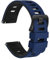 WOCCI 22mm Bicolor Watch Strap, Silicone Rubber, Quick Release Replacement Band for Men and Women, Black Stainless Steel Buckle (Blue-Black)