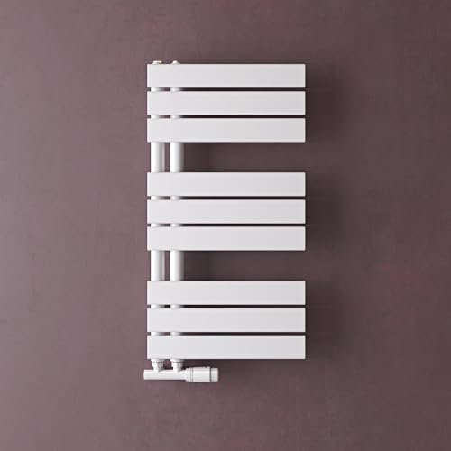 doporro Heizkörper Bad Handtuchheizkörper 76x40cm Badezimmer Badheizkörper Badheizung Handtuchtrockner Handtuchwärmer Seitenanschluss Weiß