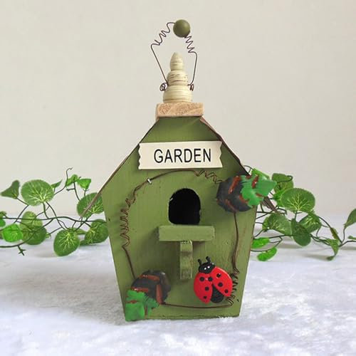WJUHYGTF Cassette di Nidificazione in Legno Casa Campagna Casetta per Uccelli, Cassetta Appendere Decorativa Uccelli Mangiatoia Villa Balcone Giardino Fattoria,E