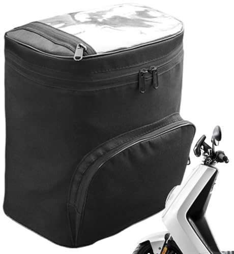 Bolsa de almacenamiento para scooter, bolsa de transporte grande, bolsa frontal para bicicleta, bolsa impermeable para manillar de moto, accesorios de equitación, bolsa negra para moto, bicicleta