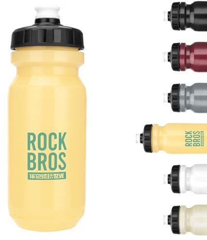 ROCKBROS Sportflaska, 600 ml, vattenflaska för cykling, BPA-fri, läckagesäker, lämplig för cykel, camping, gym, vandring