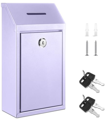 Yaocom Metal Money Box,Morandi Purple,10.24 x 5.71 x 2.95 Inch,No Lid