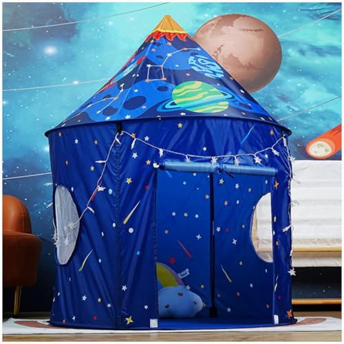 Floving Carpa de Juegos para niños, Carpa de Juegos para niños, Tienda de campaña para niños, Tipi para niños para Interior/Exterior, Carpa de Juegos, con luz de Estrellas (Navy)