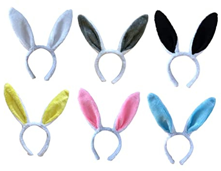Healvian 6pezzi Cerchietto Coniglio Fasce Per Capelli Forma Di Orecchie Di Coniglio Circonietti Per Capelli Copricapi Accessori Per Articoli Per Feste