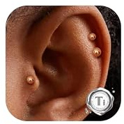 ADRAMATA 3PCS 16G Piercing Helix/Trago | Labret in Titanio G23 Filettato Internamente | Ipoallergenico Titanio Piercing Labret CZ Cuore Orecchio Conch | 6/8/10MM | 3 Pezzi Singoli